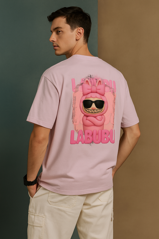 LABUBU Oversized Graphic T-Shirt – Pink Edition