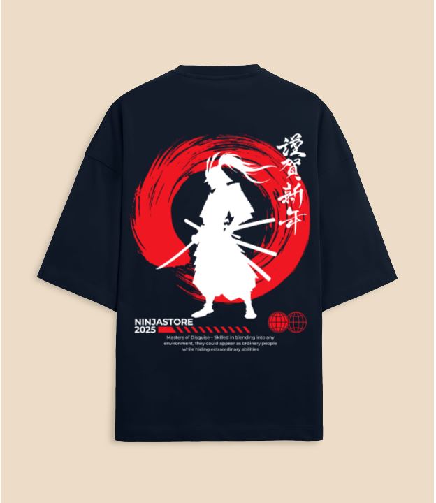 "LazyNinja: Dragon Spirit" Limited Edition Oversized Tee – Midnight Navy