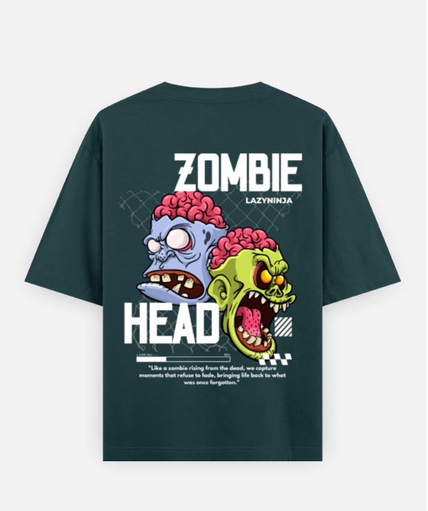 "Zombie Head" Oversized Graphic Tee – LazyNinja® Limited Drop