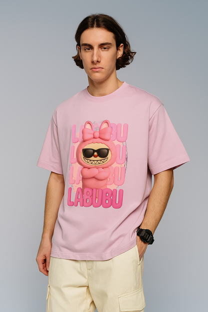 LABUBU Oversized Graphic T-Shirt – Pink Edition