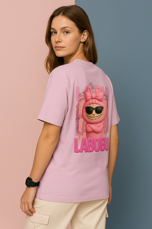 LABUBU Oversized Graphic T-Shirt – Pink Edition