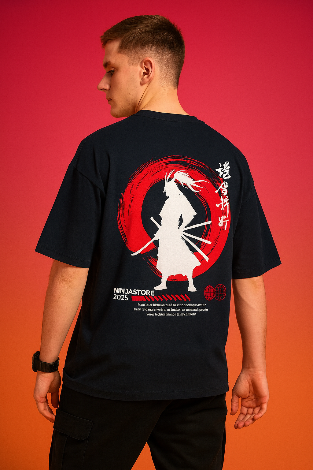 "LazyNinja: Dragon Spirit" Limited Edition Oversized Tee – Midnight Navy