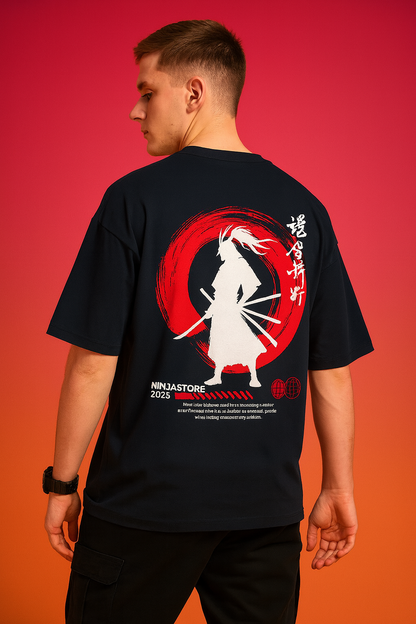 "LazyNinja: Dragon Spirit" Limited Edition Oversized Tee – Midnight Navy