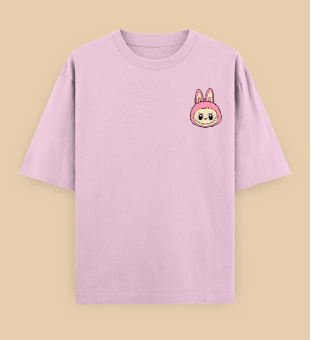LABUBU Oversized Graphic T-Shirt – Pink Edition