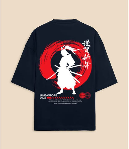 "LazyNinja: Dragon Spirit" Limited Edition Oversized Tee – Midnight Navy