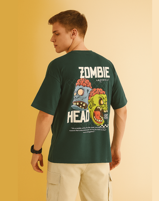 "Zombie Head" Oversized Graphic Tee – LazyNinja® Limited Drop